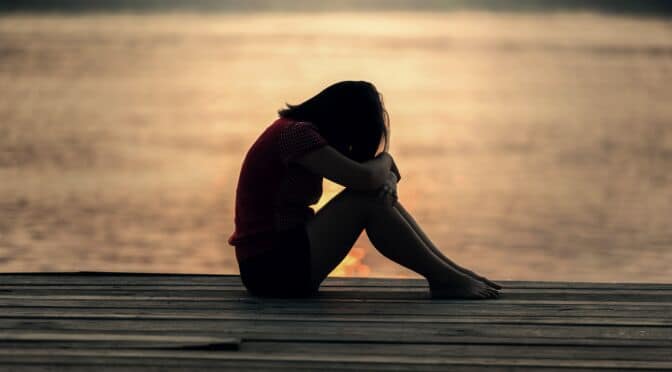 Woman sad about her miscarriage
